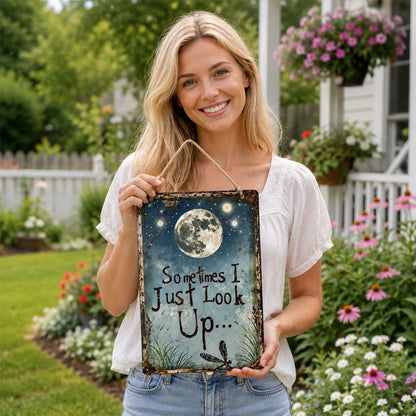 ✨Retro Night Sky Metal Sign – “Sometimes I just look up