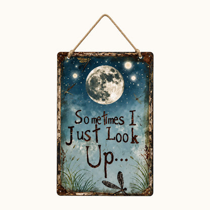 ✨Retro Night Sky Metal Sign – “Sometimes I just look up